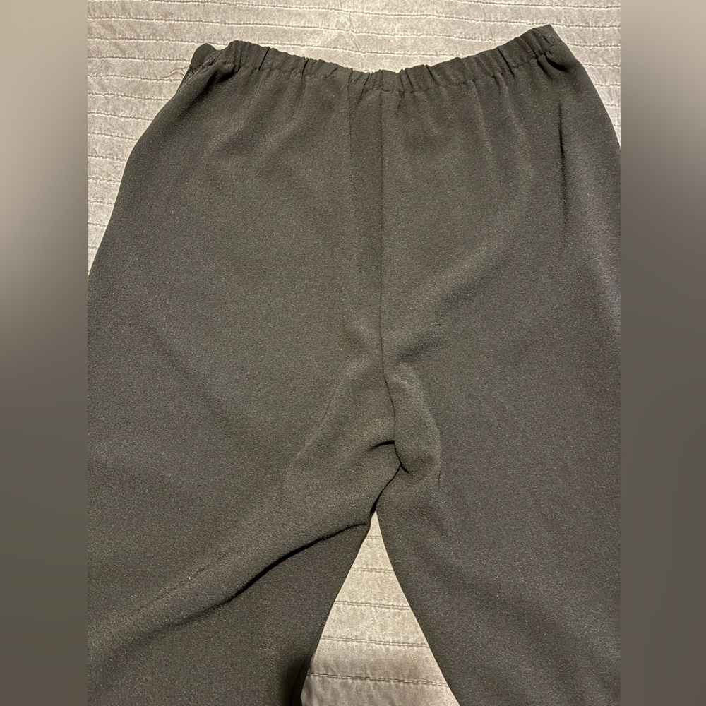 Black Wide-Leg Stretch Pants - Picture 4 of 5